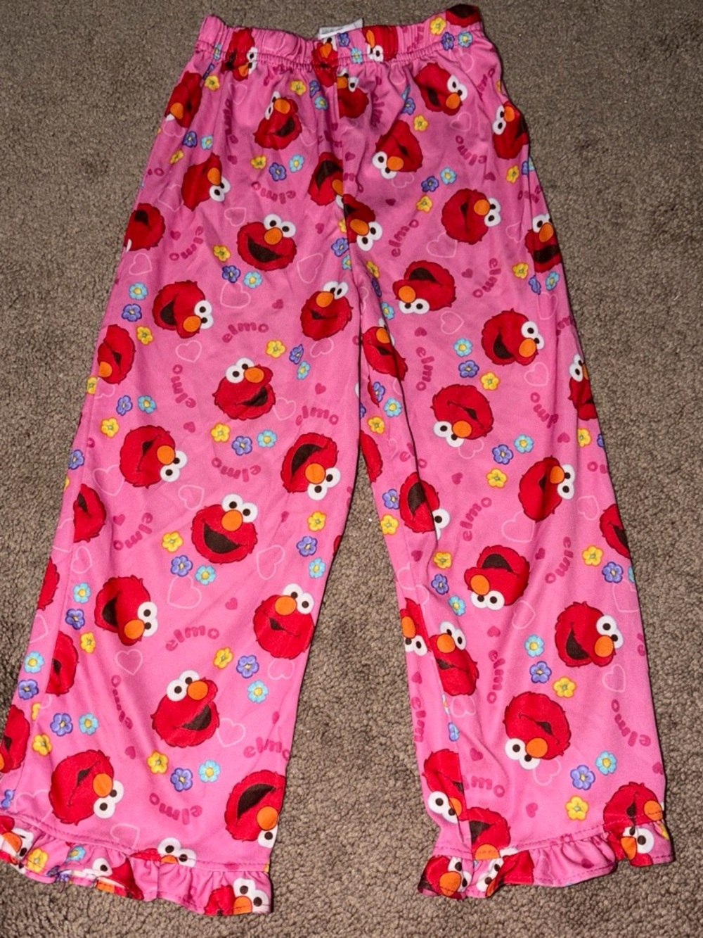 Nina Pink Elmo Allover Print Girls Pajama Pants